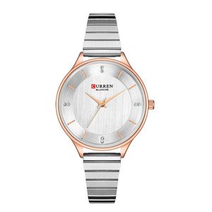 Strassuhr für Frauen Womens Edelstahl Armbanduhren Mode Damen Quarz Armbanduhr Weibliche Uhr