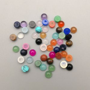 4mm liso traseiro de quartzo de pedra solta Cabochões Cabochões Chakras Beads para Jóias Fazendo Cura Crystal Atacado