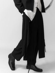 Herenbroek 2021 Mannen Dameskleding Haarstylist Catwalk Fringe Band Asymmetrische Elastische Taille Rok Plus Size Singer Kostuums