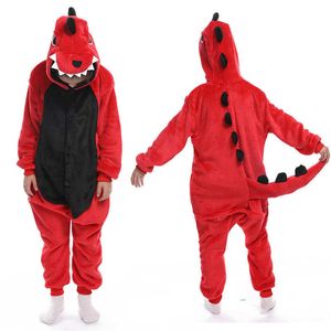 Kigurumi Meninos Criança Animal Dinossauro Pijama Cartoon Bebê Crianças Inverno Onesie Flannel Licorne Unicornio Sleepwear 210908