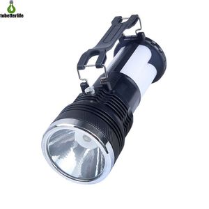 Solarlampe LED Laterne Taschenlampe Tragbarer Outdoor Wiederaufladbarer Suchscheinwerfer Camping Hängender Notfall