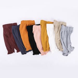 Pantaloni in cotone per bambina e neonato Pantaloni lunghi per bambini Abbigliamento per bambini Leggings primaverili estivi Pantaloni in cotone e lino per bambini