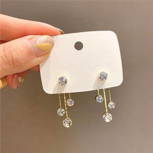 Fashion Zircon Tassel Front And BackBack Earrings for Women Korean Style 2021 New Earing Jewelry bijoux