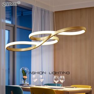 Modern Creative Led Lights Lights Kitchen Alluminio Sospensione Sospensione Assiciare Lampada per sala da pranzo Lamparas Lampade Colgantes