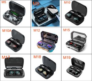 M-Serie TWS Bluetooth-Kopfhörer, kabellose Kopfhörer, Stereo-Sport-Gaming-Headset, Touch-Mini-Ohrhörer, wasserdicht mit LED-Anzeige, M9 M10 M10A M12 M15 M17 M18 M19 Ohrhörer