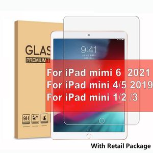 Härdad glasskärmsskydd för iPad mini 6 8,3 tum 2021 mini6 mini1 mini2 mini3 mini4 mini5 2019 med hård detaljhandelspaket