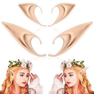 2 Pairs Elf Ears Medium Toys and Long Style Cosplay Pixie Soft Pointed Tips Anime Party Dress Up Costume Masquerade Accessories Halloween Elven Vampire Fairy Gifts