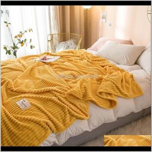 Coperte Tessili Giardino Drop Delivery 2021 Addensare Coral Fleece Sul Letto Casa Adulto Bel Colore Caldo Inverno Divano Coperta Da Viaggio 2012