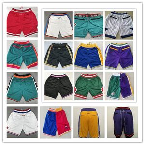 Men Just Breathable Sport Don Sportwear Shorts Basketball Pants Gym Retro Short Training Short with Zipper pockets Stitched Logos