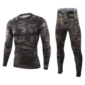 Thermal Underwear Men Winter Fleece Warm Tights Compression Quick Drying Thermo Lingerie Set Long Johns Man Camouflage Clothing 211211