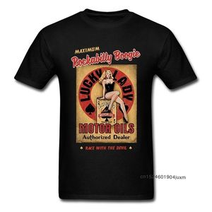 Punk T-shirt Rockabilly Boogie Tshirt Men Woman Retro Black T Shirt 80s Rock Roll Funky Streetwear Cotton Pin Up Girl Sexy Tops 210714