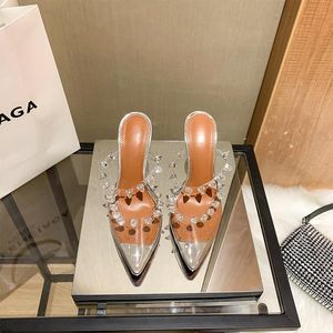 Dress Shoes 2021 Top Fashion Transparent High Heel Women's Sexy Wine Glass With Pointed Toe Crystal Sandals Drag Women