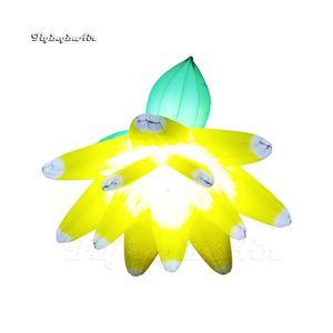 Hochzeitsblumen, gelb, zum Aufhängen, aufblasbarer Blumenballon, 2 m/3 m, aufblasbare künstliche Blume mit LED-Licht für die Dekoration von Heiratsantragsszenen