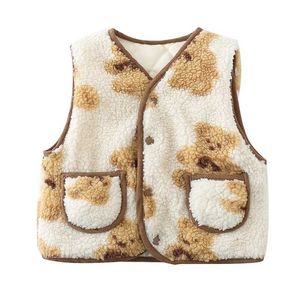 Spring Autumn Girls Thicken Warm Vest Baby Boys Waistcoat Kids Outerwear Children Flannel Jackets Sleeveless jack 211203