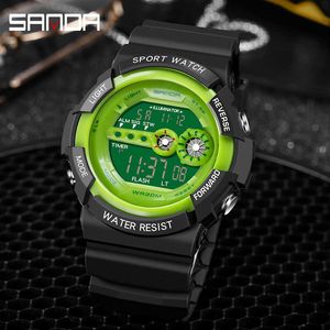 SANDA Men's Military Watches Leisure Outdoor Sports Chronograph Waterproof Watch LED Digital Electronic Male Clock G1022