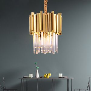 Luxury Gold Crystal Small Round Chandeliers For Dining Room Bedroom Chandelier Lighting Kitchen Island Led Light Fixtures