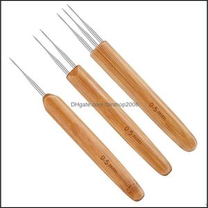 Игла дома текстиль сад оптом 3pcs/Set Dreadlock Crochet Hook для волос инструмент для волос