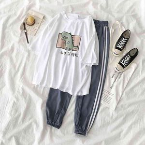 Qweek Home Wear Sleepwear Sets para Mulheres Pijamas Adorável Padrão Pijamas Venda Curta Femme Underwear Loungewear