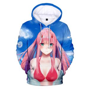 Hot Cool Homens 3D / Mulheres Pullovers DarliSling No Franxx 3D Hoodies Hipster Anime Zero Dois Meninos Meninos Meninas Streetwear Y211118