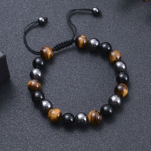 Braccialetti con ciondoli con perline di energia in pietra naturale da 10 mm per donne uomini Yoga Party Club Decor gioielli intrecciati con corda fatta a mano