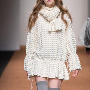 Kadın Sweaters Sweater Giyim Kadınlar Sonbahar Kış Kış Kaşmir Örme Uzun Kollu Pist Tasarımcısı Lüks Bayanlar Elbiseler Yün Küleyler 2021 Wh