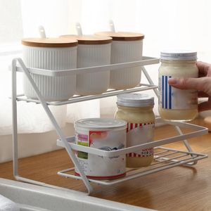 Köksförvaring Organisation Spice Organizer Hylla Non-Slip Sink Torka Rack Iron Shampoo Hållare Badrum Tillbehör