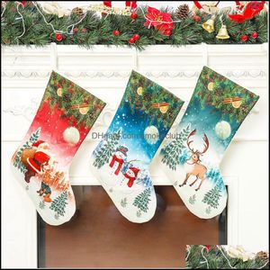 Festive Party Supplies Home & Gardenchristmas Santa Snowman Xmas Hanging Stockings Christmas Gift Holders Kids Candy Bag Tree Decorations Dd