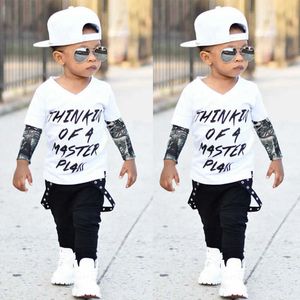 Pudcoco pojke kläder 0m-24m nyfödda småbarn spädbarn baby pojke kläder t-shirt toppar + långa byxor 2pcs outfits set g1023