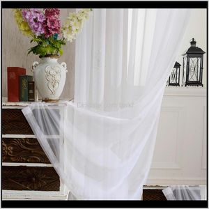 Textiles Home & Gardenrope Solid White Yarn Window Tulle Curtains For Living Kitchen Modern Treatments Voile Curtain P184Z40 Drop Delivery 20