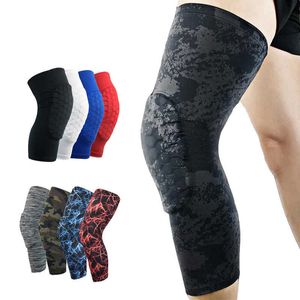 1 Pair Anti-collision Honeybomb Sport Knee Pad Football Calf Knee Brace Support Leg Sleeve Ski Knee Protector Basketball Kneepad Q0913