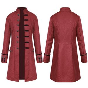 Herrrock Medeltida klädjacka Windbreaker Long Retro Stand-up Collar Elegant Ladies 'Favorite Wear Most Sold Trench Coats