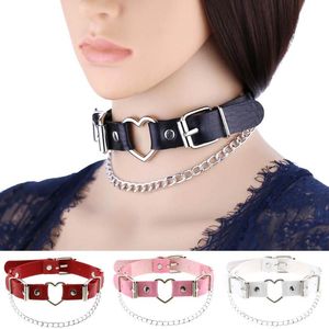 Chokers goth siyah kalp choker punk kolye kız için serin şok giysi boyun cosplay mücevher eGirl gotik aksesuarlar