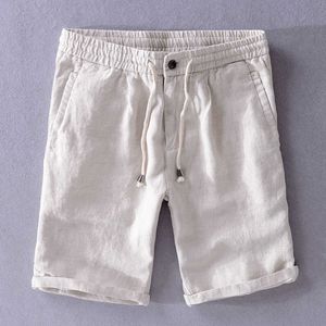 Summer Casual Shorts Męskie Doskonała Jakość Miękka Pościel Mężczyzna Bermuda Beach Plus Rozmiar Oddychający Mężczyzna Mężczyzna 210714