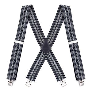Mens Heavy Duty Big Size Adjustable High Elastic Suspenders Braces 5cm Wide X-Shape 4 Strong Clips Trouser Pants Strap Belt