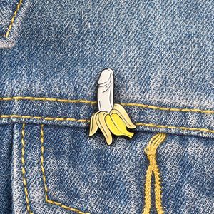 Wholesale funny buttons for sale - Group buy Banana enamel pin Cartoon fruit brooches Button Badge Gift for friends Lapel pin buckle Funny jewelry Clothes Jeans caps bags Q2