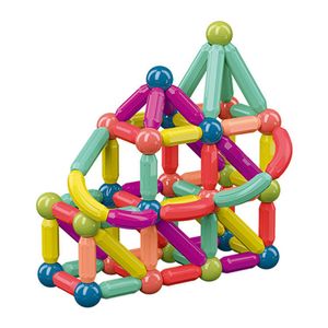 DHL Бесплатное раннее образование игрушка DIY блоки играют набор 64 шт. Интерактивная сборка игр игрушка магнитные строительные палочки блокировки YT199502