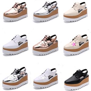 Women platform designer boots thick bottom Fashion luxurys Shoes Elyse Star Shoe Britt Wedge Lace-up Flat High Heel boot 8cm