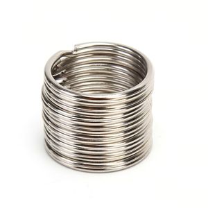 100PCS/lot Stainless Steel Dia 12 15 16 20mm DIY Polished Split Ring Keyrings Key Chain Hoop Loop Key Holder Y0414