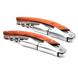 Handle Wood Profissional Vinho Vermelho Opener Multifuncional Parafuso de Parafuso Corkscrew Garrafa de Garrafas de Vinho abridor Cook Tools Bar Ferramenta