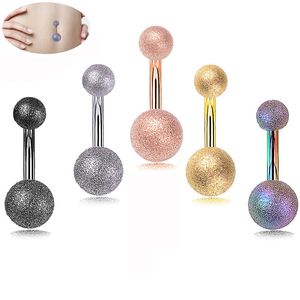 Stainless steel dull polish ball belly ring silver rose gold allergy free Navel Bell Button Rings for women fashion jewelry dff1513