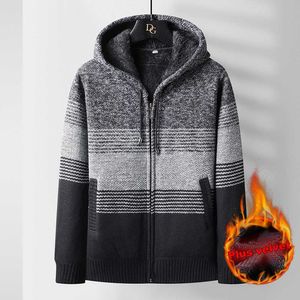 Sweatercoat Men Fashion Knitted Coat men Fleece Lined Warm Zip Up Cashmere s Casual Y0907