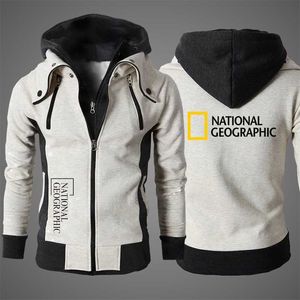 National Geographic Abbigliamento da uomo Felpa Casual Giacca da uomo in pile Felpe con cappuccio calde Qualità SportWear Harajuku Outwear 211106