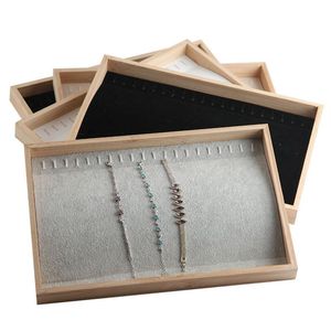 Malas de jóias, bolsas de bambu de madeira colar caixa de armazenamento caixa pulseira monitor acessório conjunto