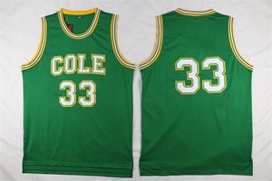 男性高校コールバスケットボールジャージ33ユニフォームカレッジチームグリーンカラー大学通気性ピュアコットン刺繍と縫製