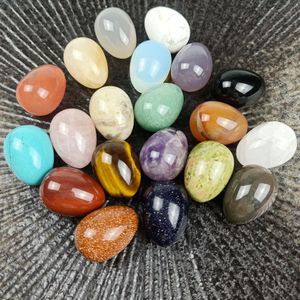 닦은 달걀 모양 느슨한 reiki 치유 Chakra 천연 석재 공 비드 팜 쿼츠 미네랄 크리스탈 Tumbled Gemstones 손 조각 홈 장식 액세서리 선물