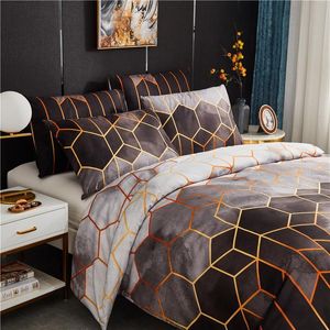 Sängkläder 48Claroom Geometriskt Sänglinne Täcken Set Queen King Size Påslakan 220x240cm
