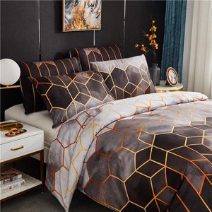 Conjunto de Lençóis 48Claroom Conjunto de Lençol de Cama Geométrico Conjunto de Edredom Queen King Size Capa de Edredom 220x240cm