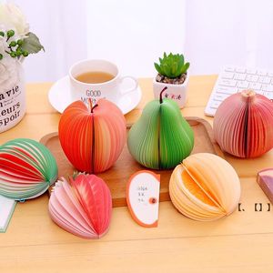 NEWFruit Shape Notes Paper 50 Pages Cute Apple Lemon Pear Notes Strawberry Memo Pad Sticky Papers School Office Supply RRA10681