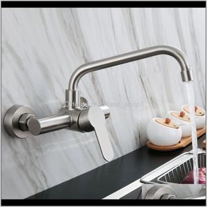 Rubinetti Rubinetti, Docce Accessori Casa Giardino Consegna a goccia 2021 Rubinetto della cucina Bagno in acciaio inossidabile Lavandino Lavabo a parete Swi a 360 gradi