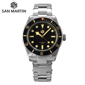 San Martin Men Watch 40mm Diver BB58 Retro Luxury Water Ghost PT5000 SW200 Rivet Bracelet Sapphire 20Bar Waterproof Luminous 210407